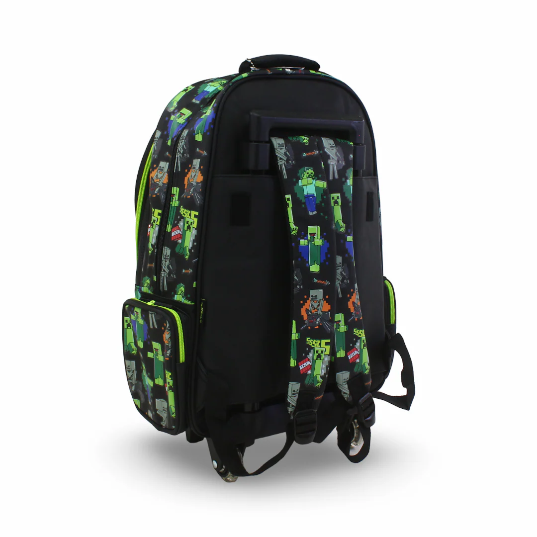 Smiggle Trolley Bag Minecraft Design 18 Inches – Black - Image 2