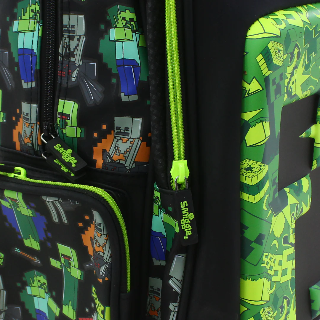 Smiggle Trolley Bag Minecraft Design 18 Inches – Black - Image 3