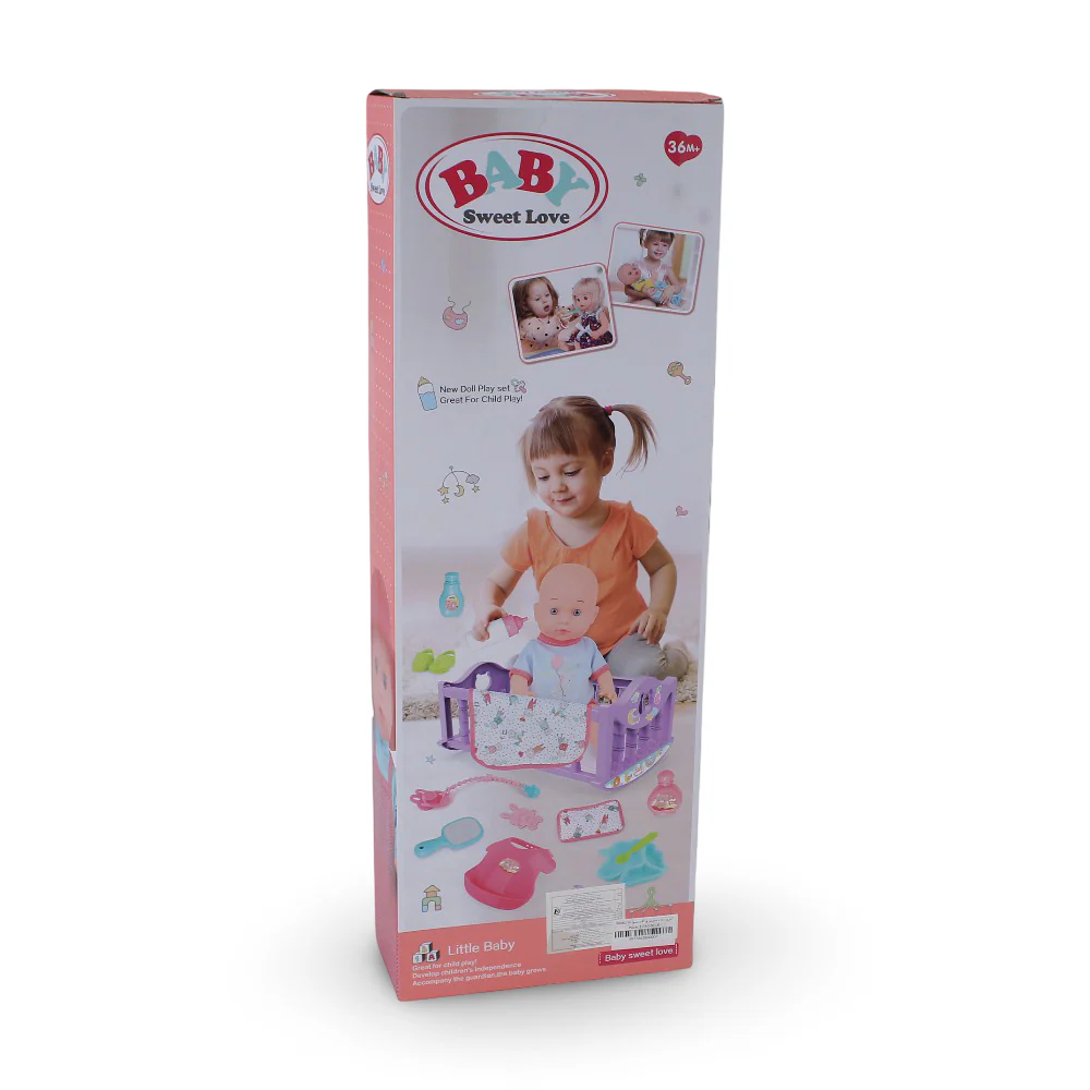 Baby Sweet Love Doll Play Set with Bed & Accessories - Image 2