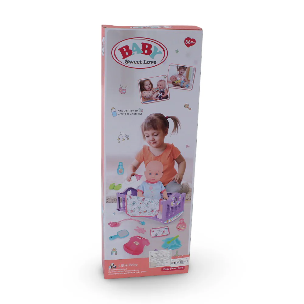 Baby Sweet Love Doll Play Set with Bed & Accessories - Image 2