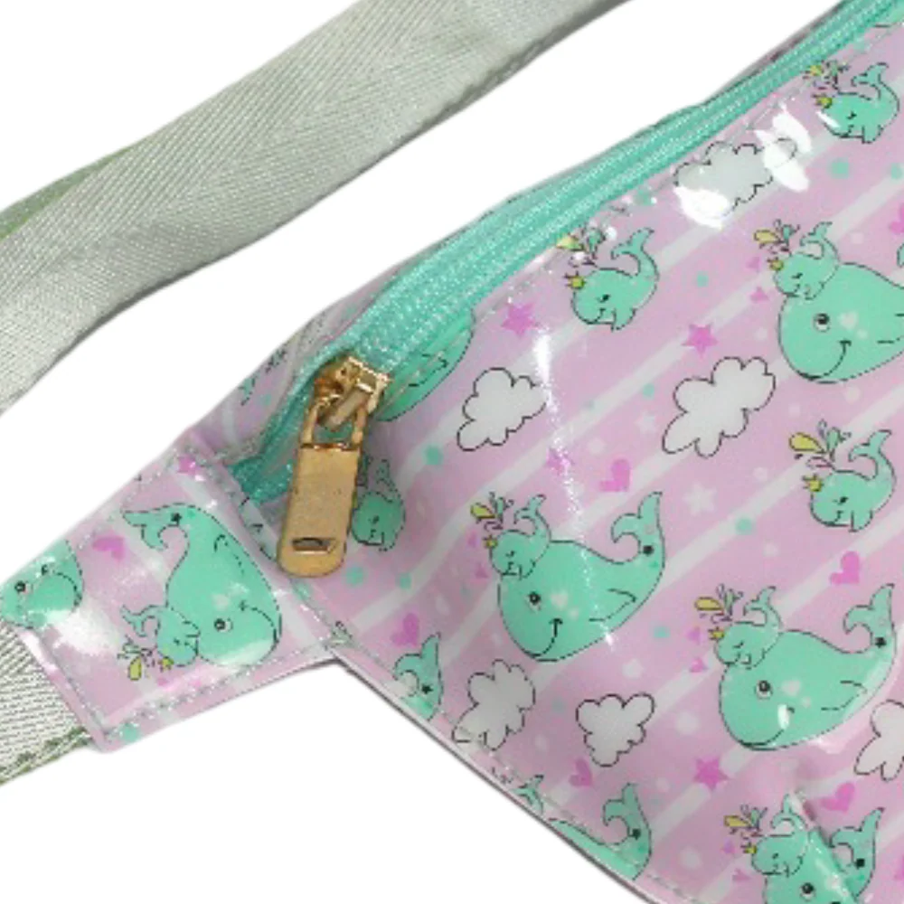 Girls Waist Bag – Mint with Dolphin Design - Image 3
