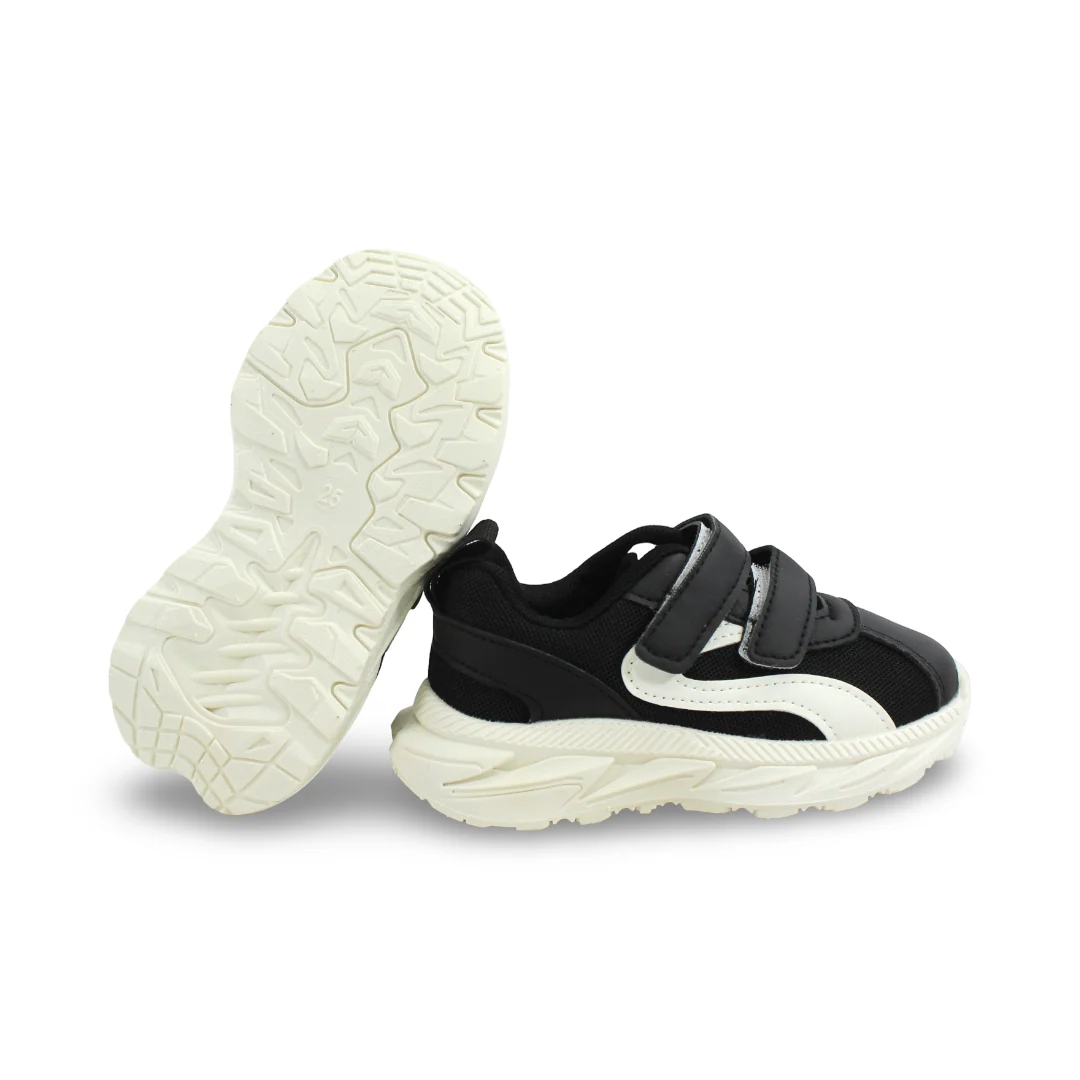 Unisex Baby Leather Sneakers – Black Tsming - Image 3