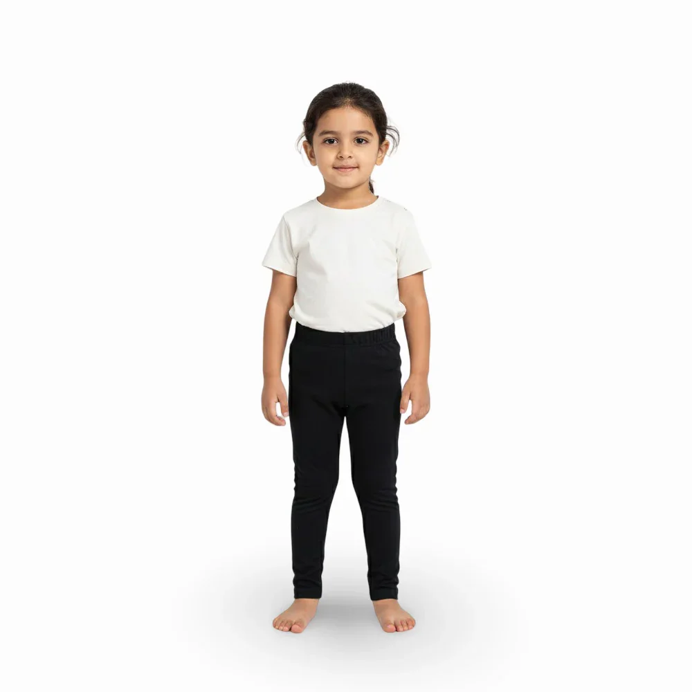 Girls Soft & Stretchy Everyday Leggings – Dark Grey - Image 4