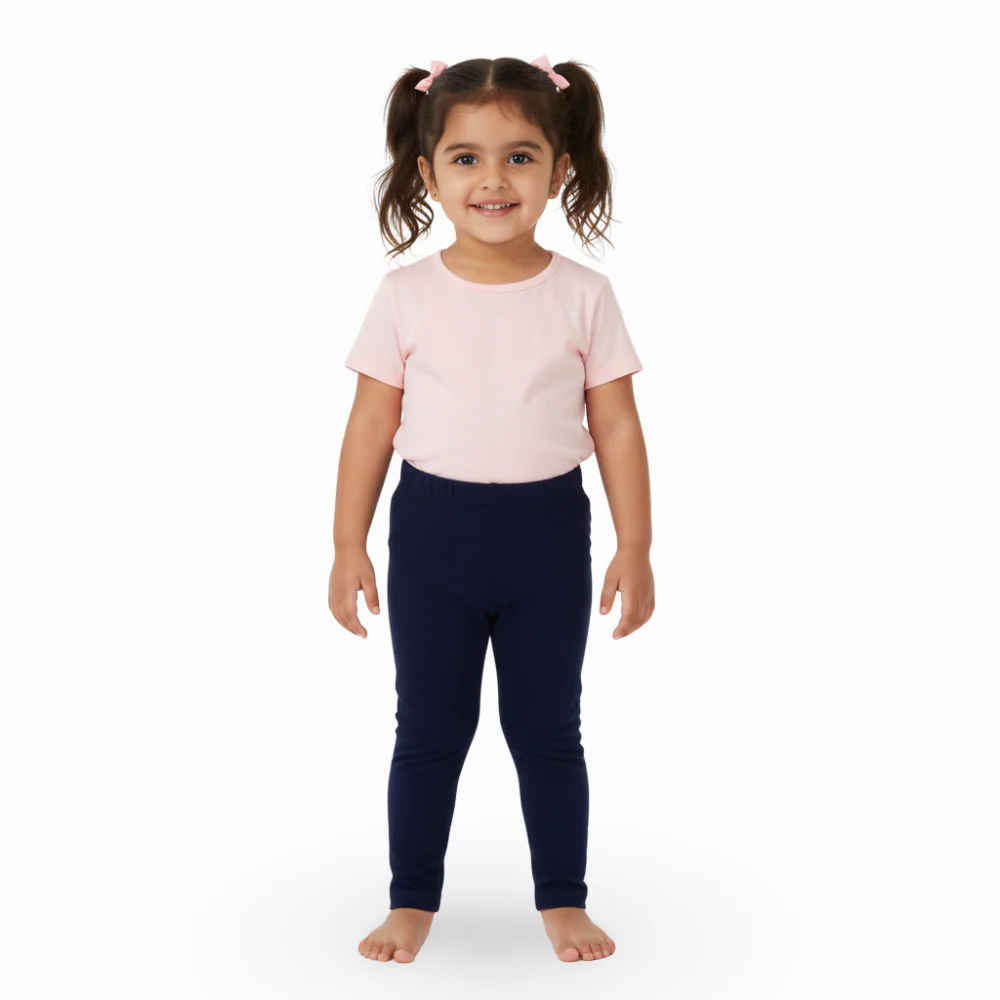 Girls Soft & Stretchy Everyday Leggings – Dark Grey - Image 5