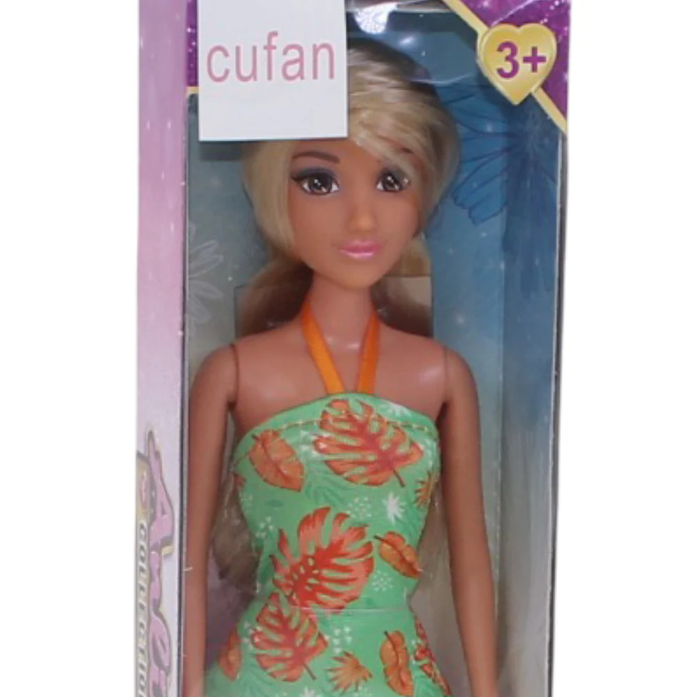 Cufan Anlily Fashion Doll – Green Printed Dress Collection - Image 4