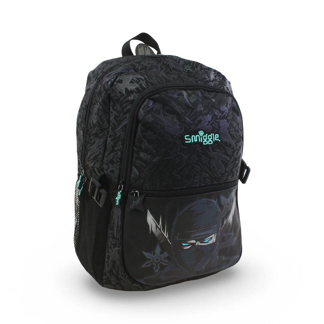 Smiggle Backpack Ninja Design 17 Inches – Black
