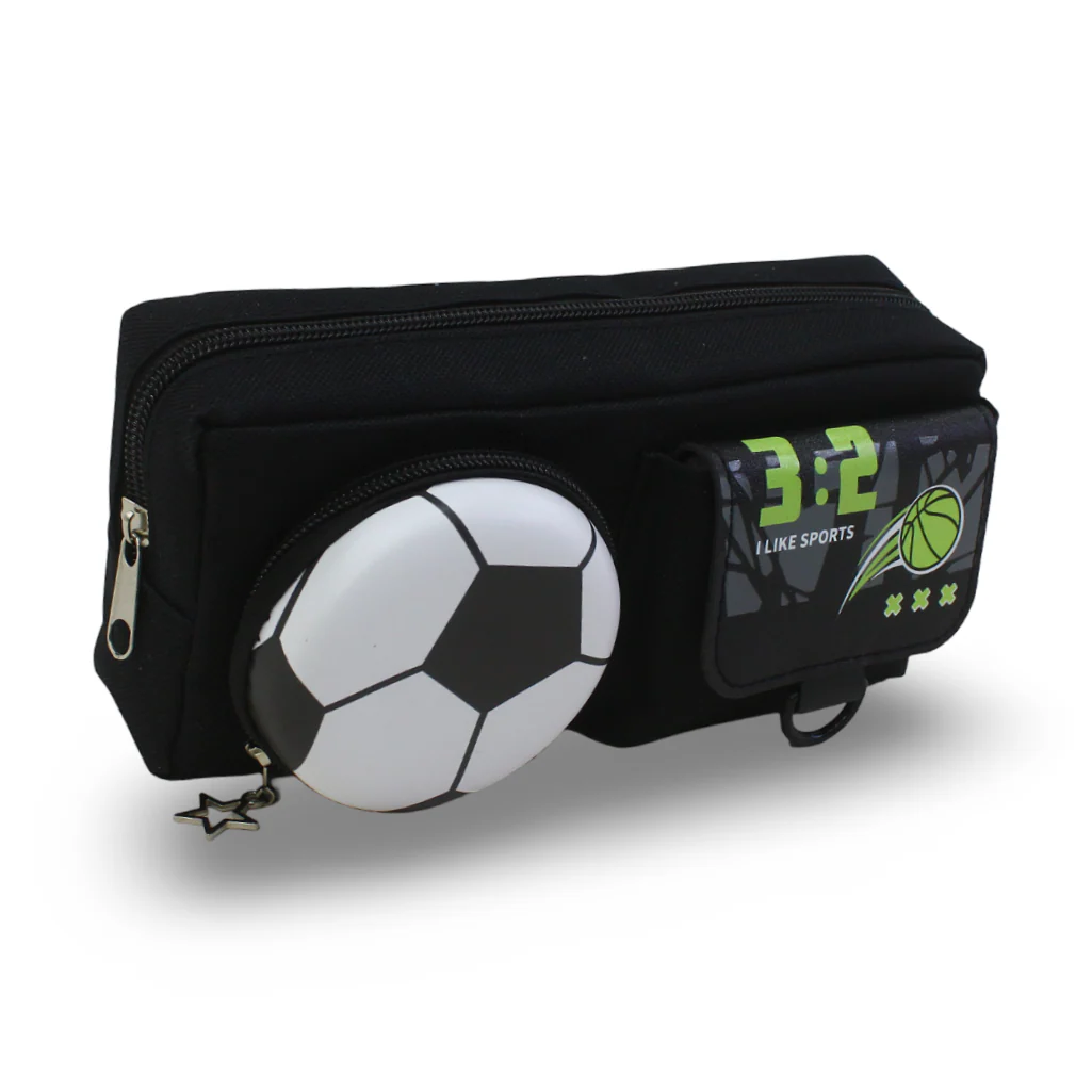 3D Football Pencil Case – Black