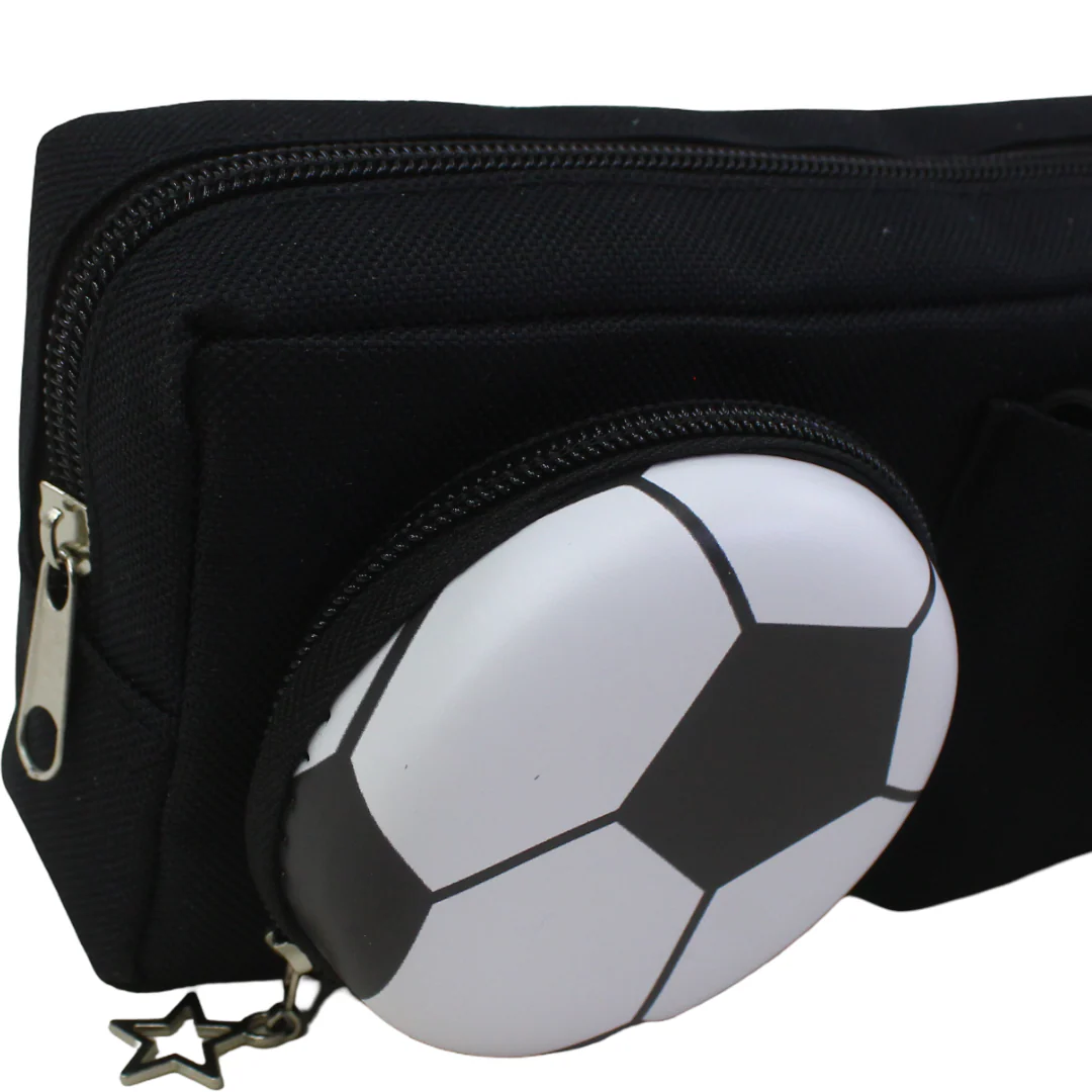 3D Football Pencil Case – Black - Image 3