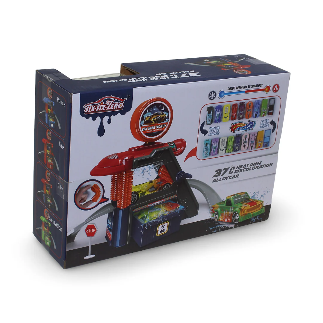 Car Wash Toy Set with Color-Changing Car 28 Pcs – Yellow - Image 3
