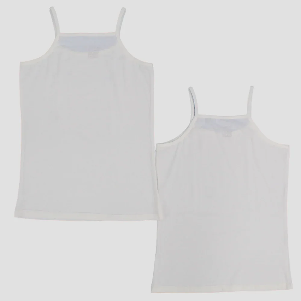 Pack Of 2 - Plain White Sleeveless Undershirt