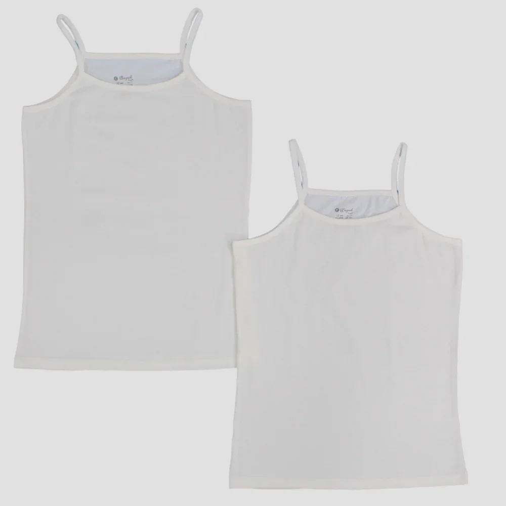 Pack Of 2 - Plain White Sleeveless Undershirt - Image 2