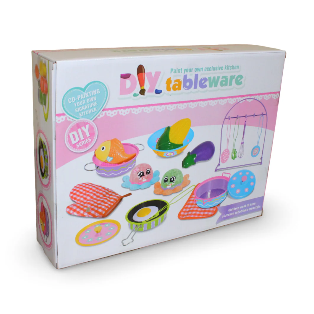 Stainless Steel Cookware Playset with Food Accessories & Coloring Set - Image 3