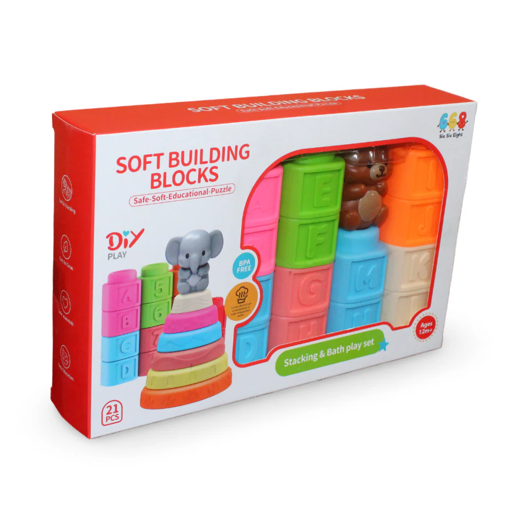 Soft Educational Building Blocks Set – 21 Pcs - Image 2