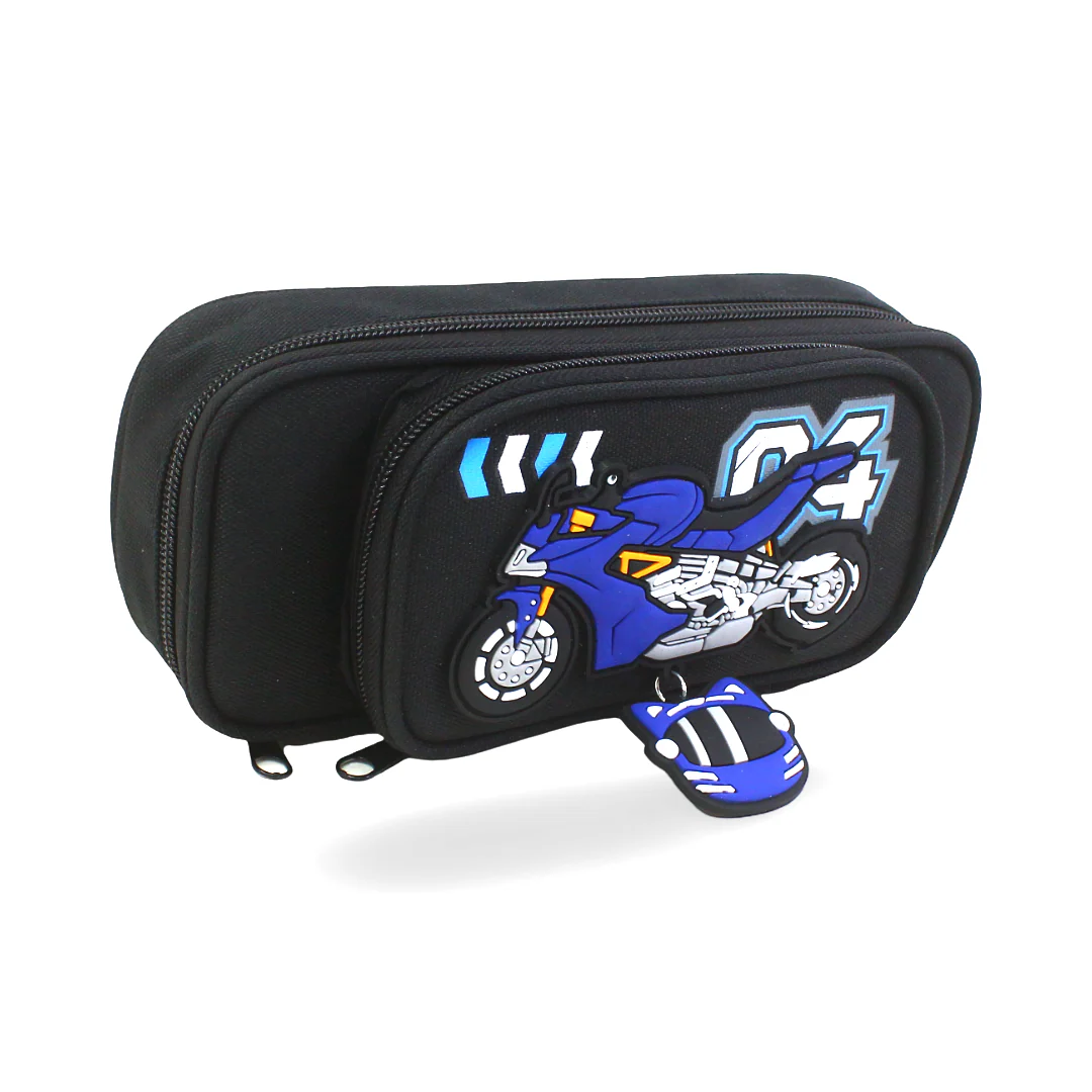 3D Bike Pencil Case – Blue