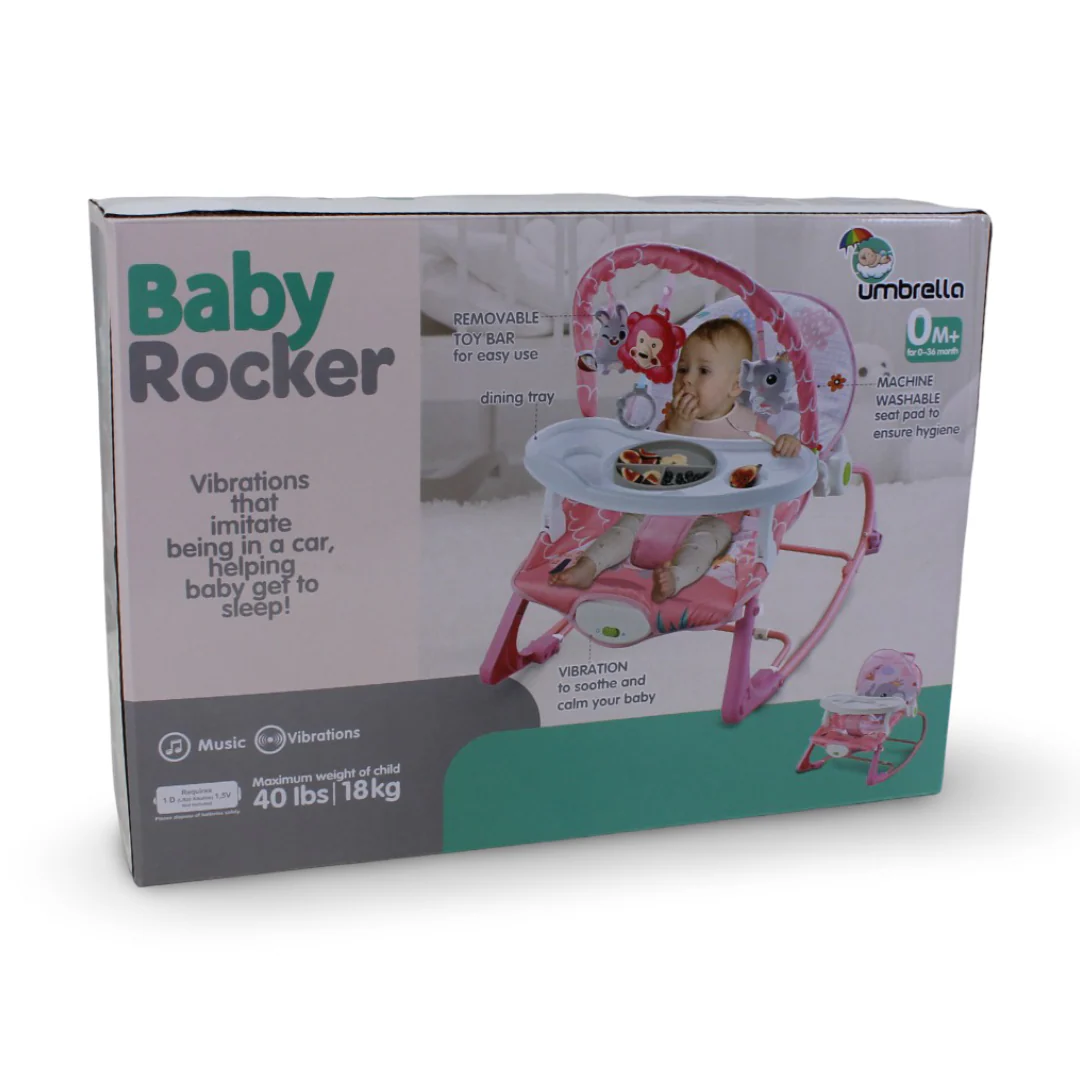 Umbrella Bouncer with Feeding Tray – Mint - Image 3