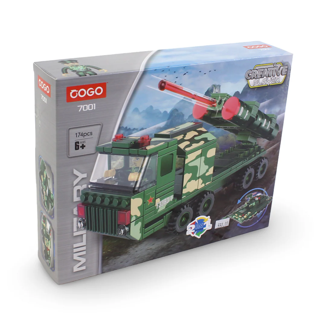 Cogo 2-in-1 Military Missile Truck Building Block Set – 174 Pcs - Image 2