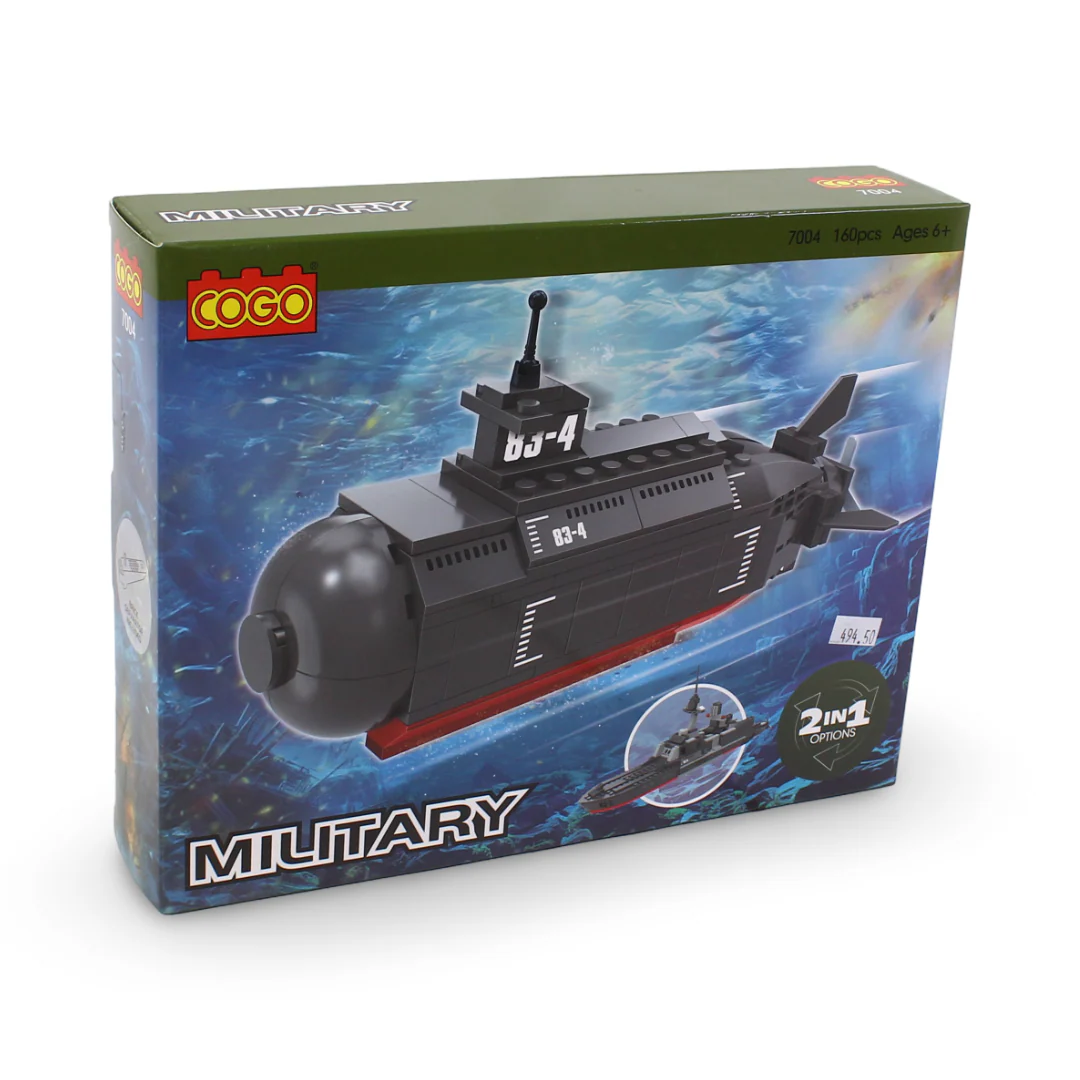 Cogo 2-in-1 Military Submarine Building Blocks Set – 160 Pcs - Image 2