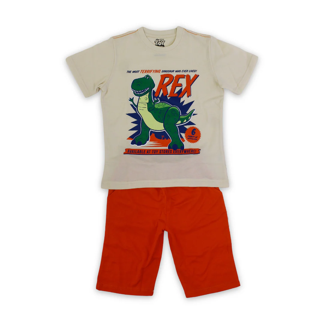 Boys Cotton Pajama – T-Rex Dino Print