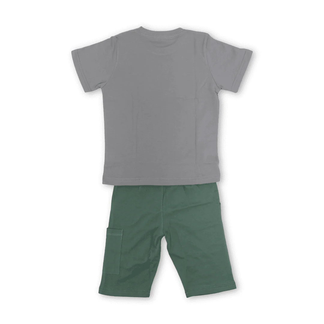 Girls Cotton Pajama – Grey with Goofy Print - Image 2