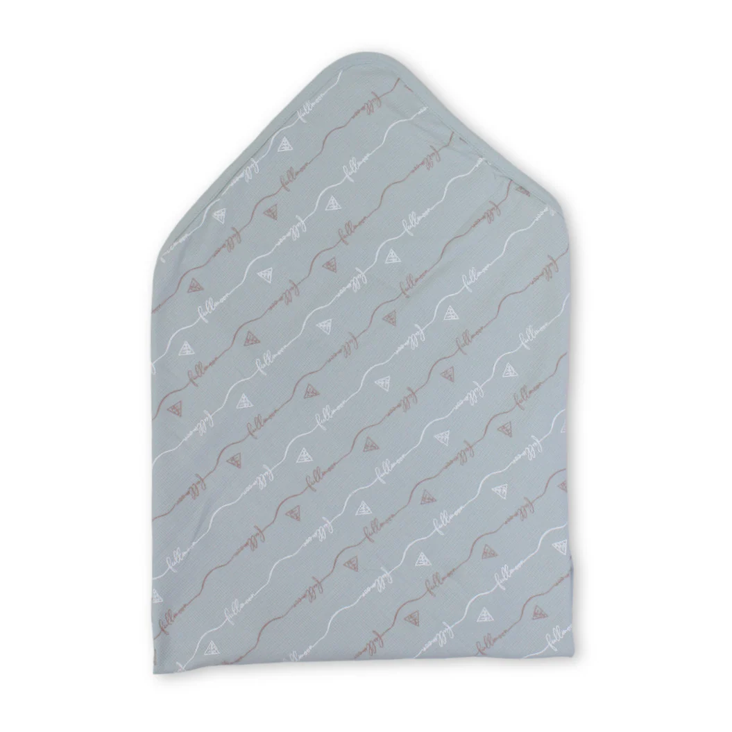 Cotton Baby Blanket – Aqua with "Full Moon" Print - Image 2