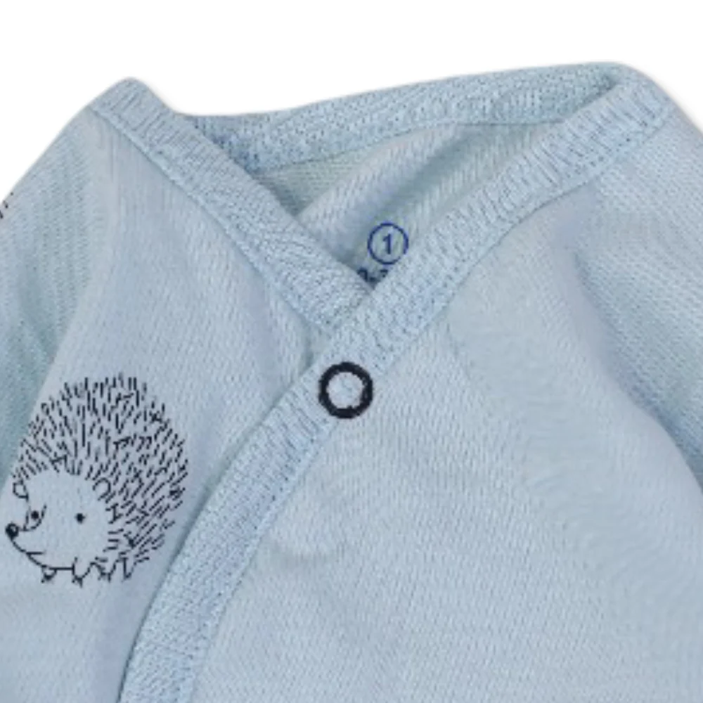 Baby Boys Cotton Baby Footie Onesie – Fox & Hedgehog Print - Image 6