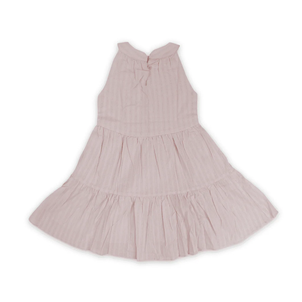 Girls Cotton Sleeveless Dress – Pink - Image 2