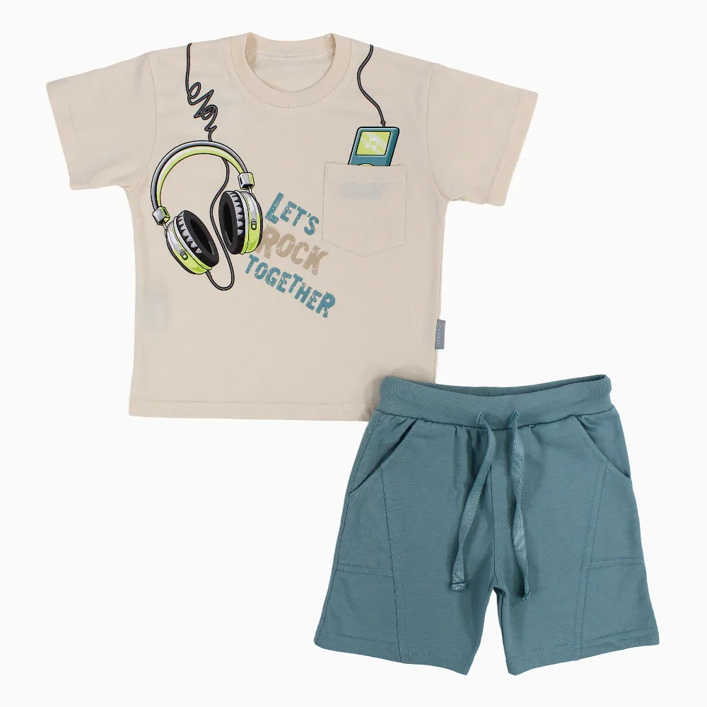 Boys Cotton Pajama Set – Let’s Rock Together Design - Image 4