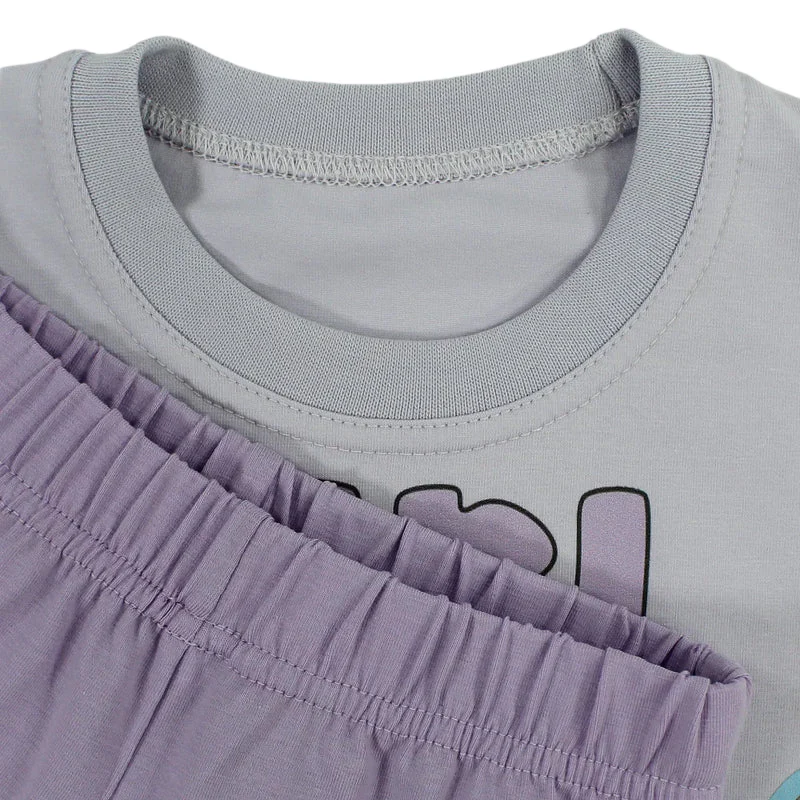 Girls Cotton Pajama Set – Unicorn Print - Image 3