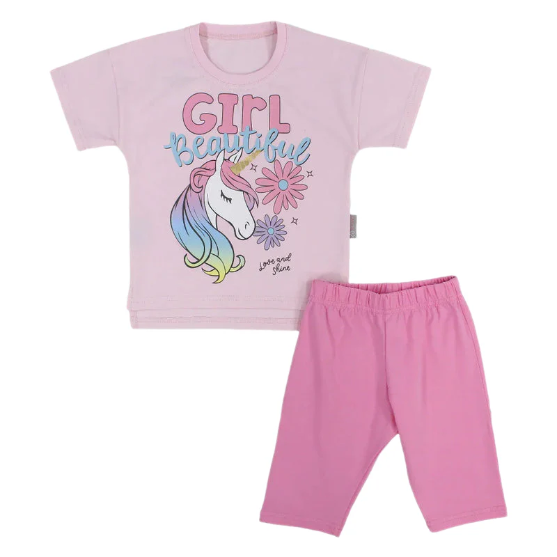 Girls Cotton Pajama Set – Unicorn Print - Image 5