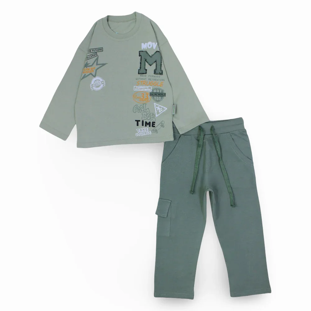 Boys Cotton Pajama Set - Bold Design - Image 4