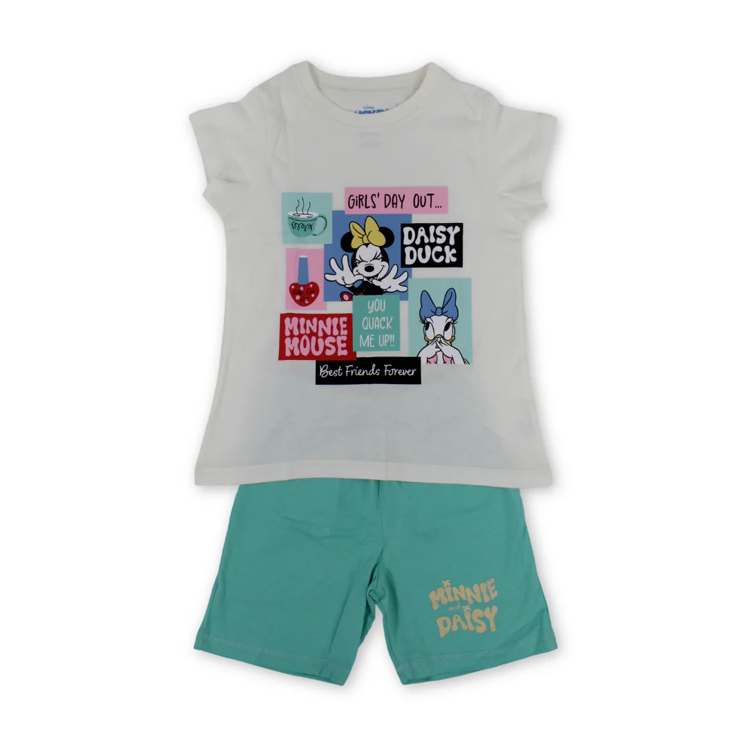 Girls Cotton Pajama – Minnie Mouse & Daisy Print - Image 3