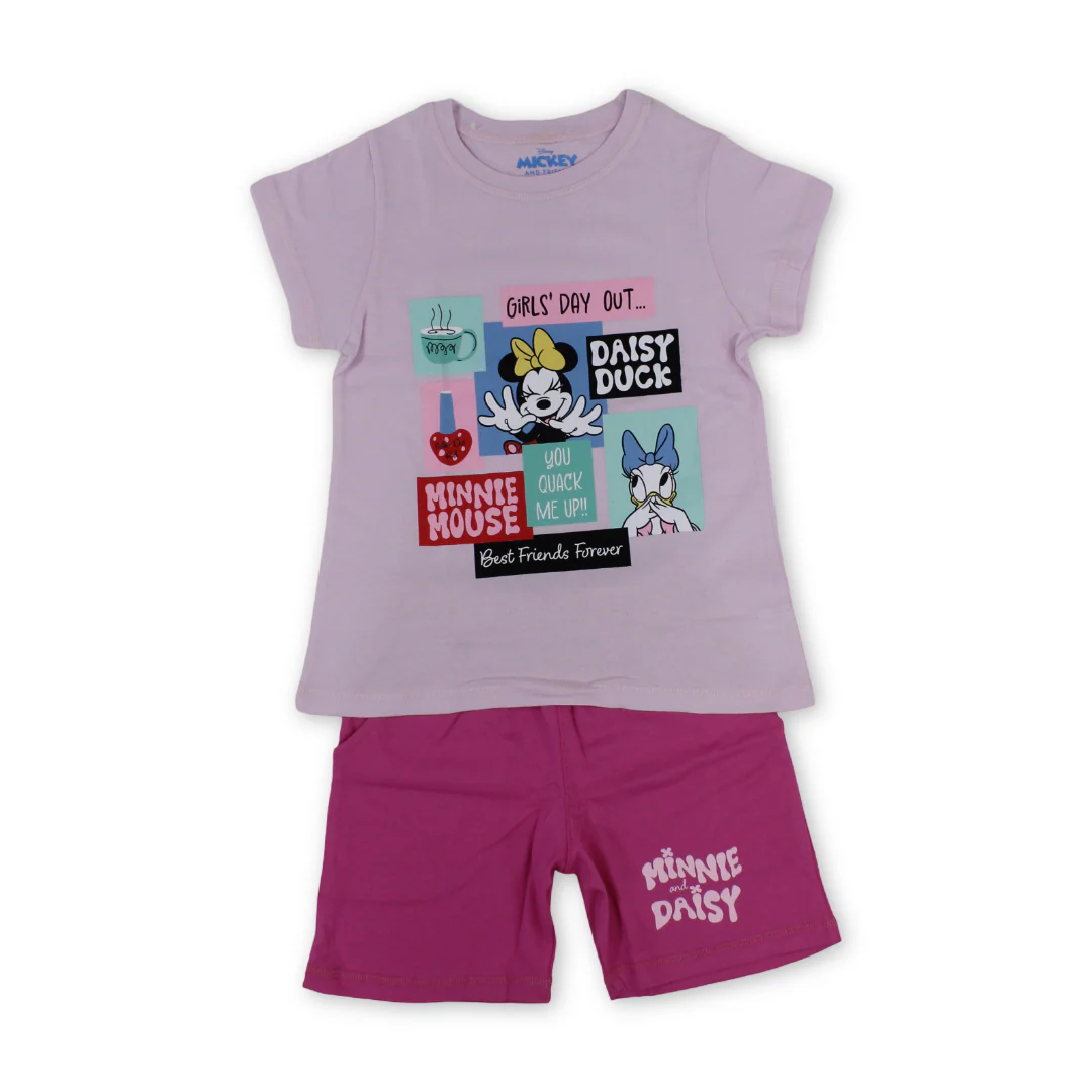 Girls Cotton Pajama – Minnie Mouse & Daisy Print - Image 4