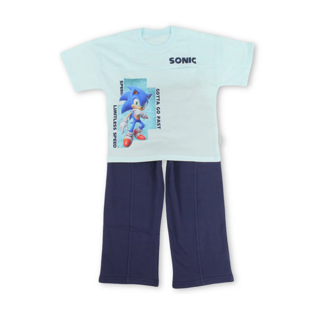 Boys Cotton Pajama – Sonic Print - Image 4