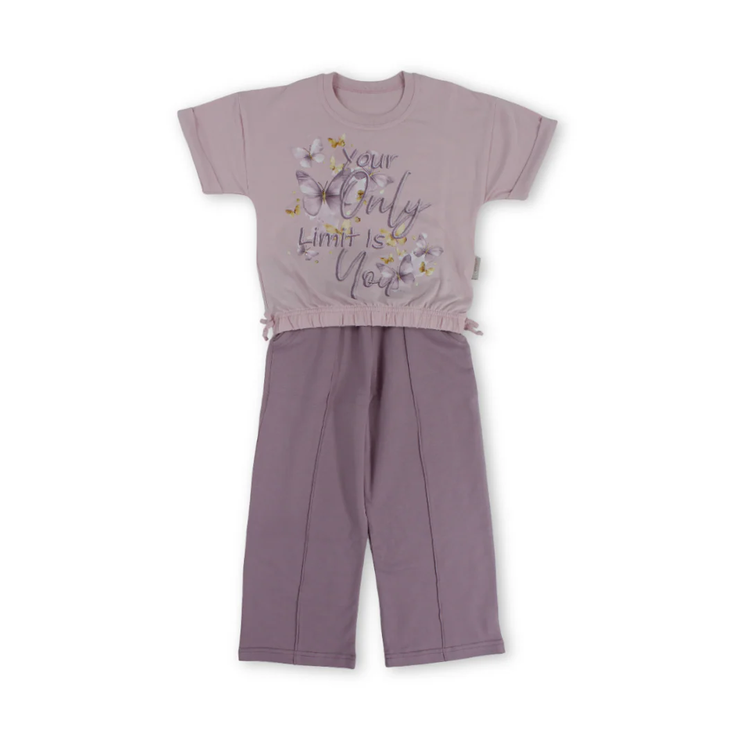Girls Cotton Pajama – Butterflies Print