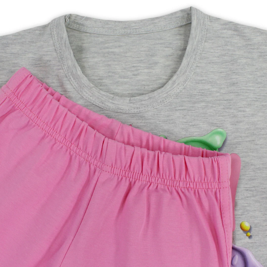 Girls Cotton Pajama – "Smile be Happy" Print - Image 4