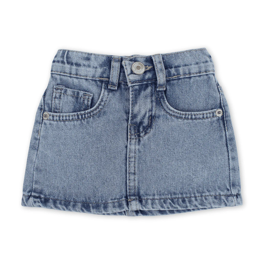 Baby Girls Cotton Denim Skirt – Light Blue