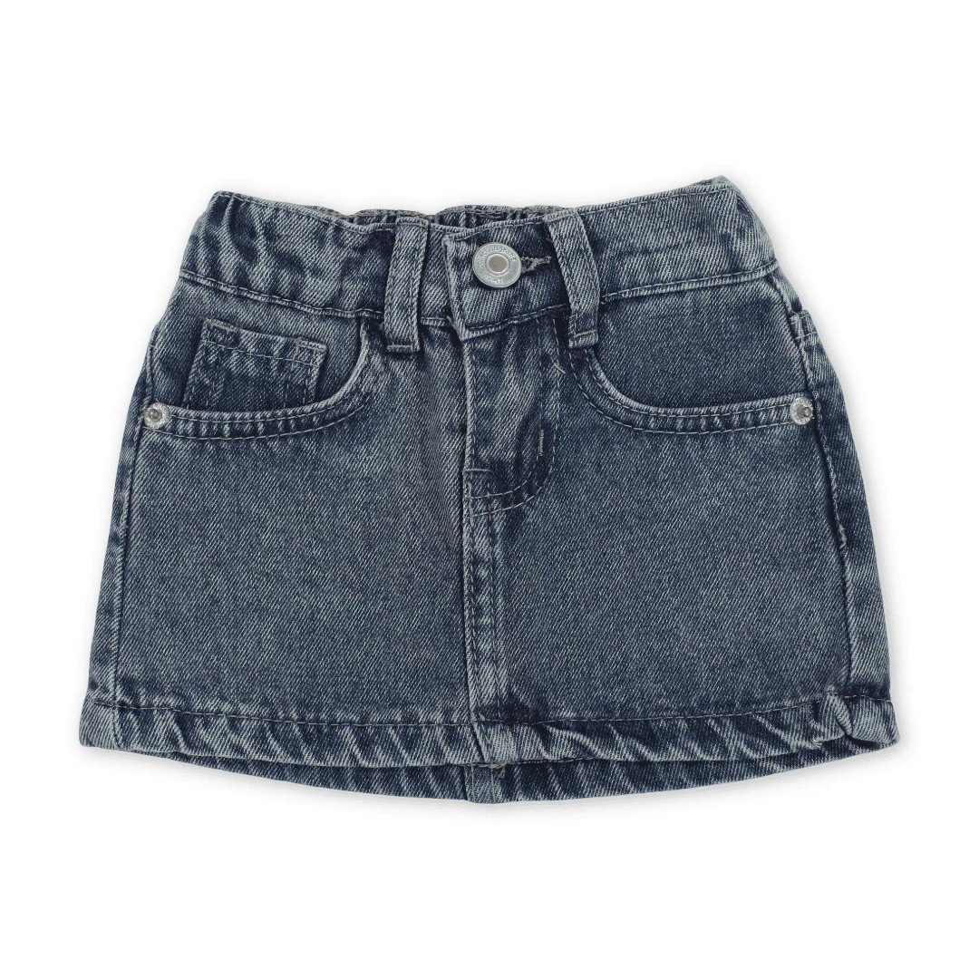 Baby Girls Cotton Denim Skirt – Dark Blue