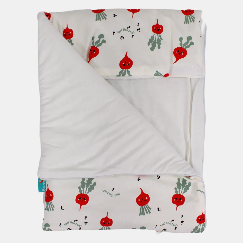 Unisex Baby Sleeping Bag - Off-white with Feel the Beet Design - Image 4
