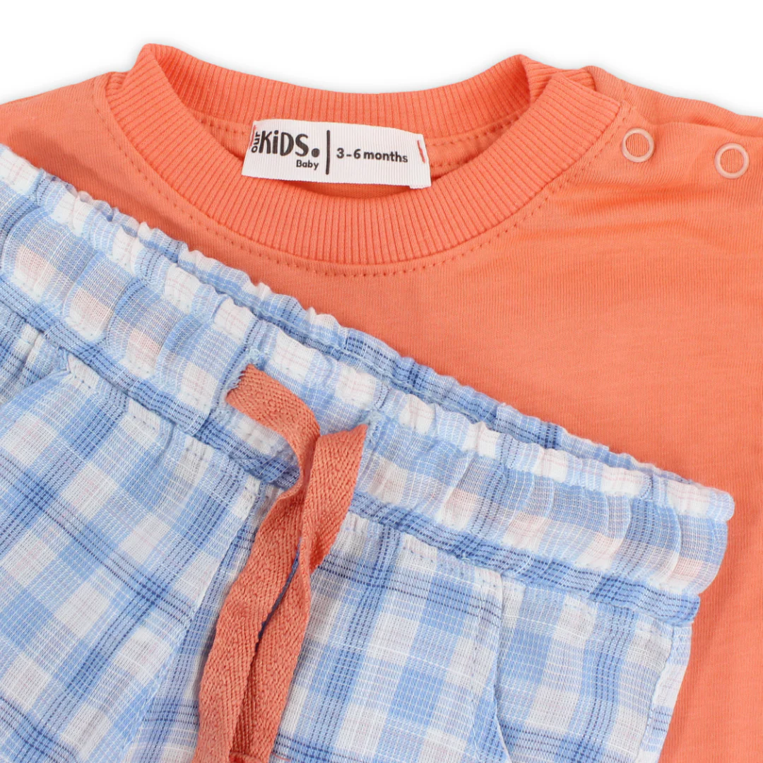Baby Girls Cotton Pajama – Salmon with "Mommy's Little Angel" Print - Image 3