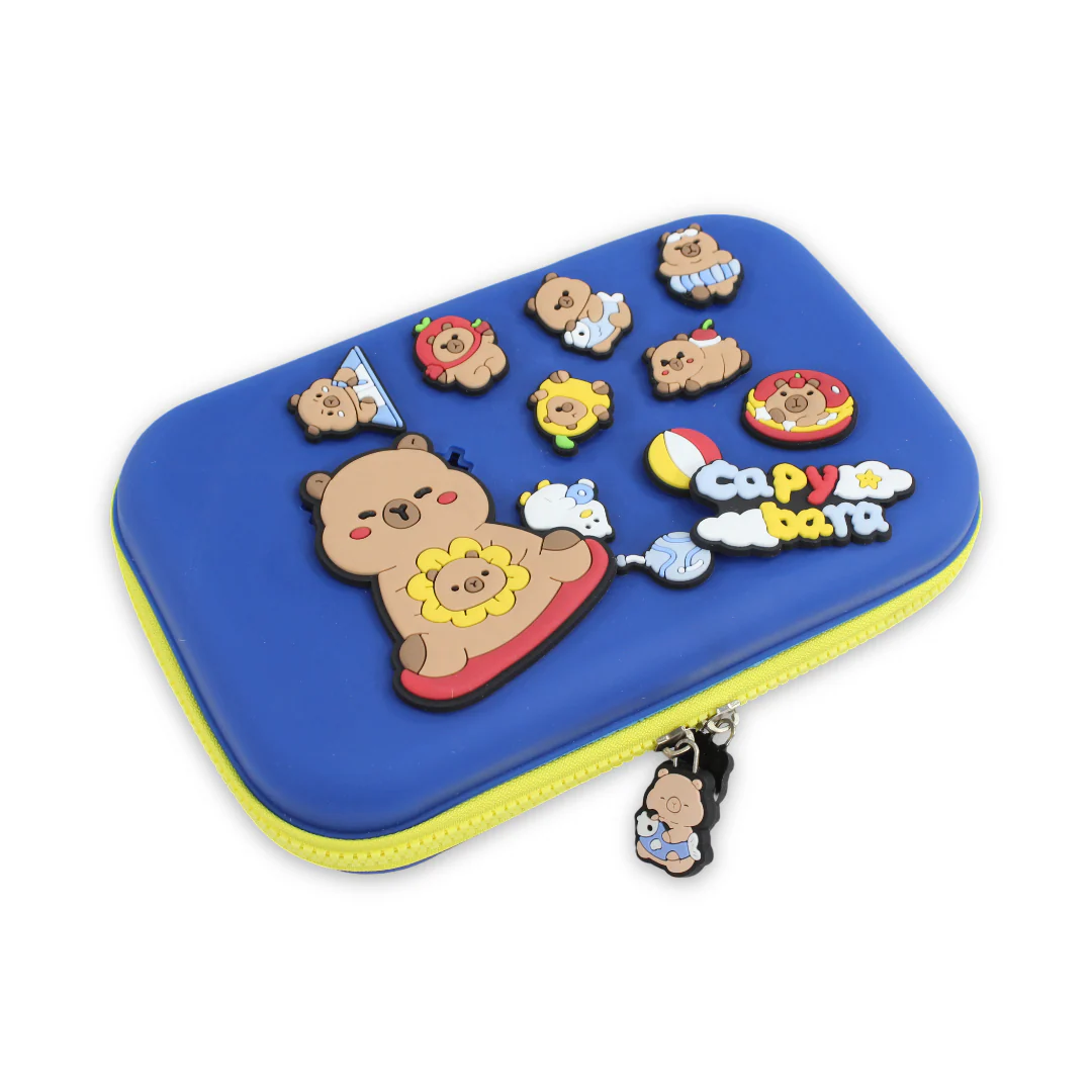 Capybara 3D Hardcover Pencil Case – Blue