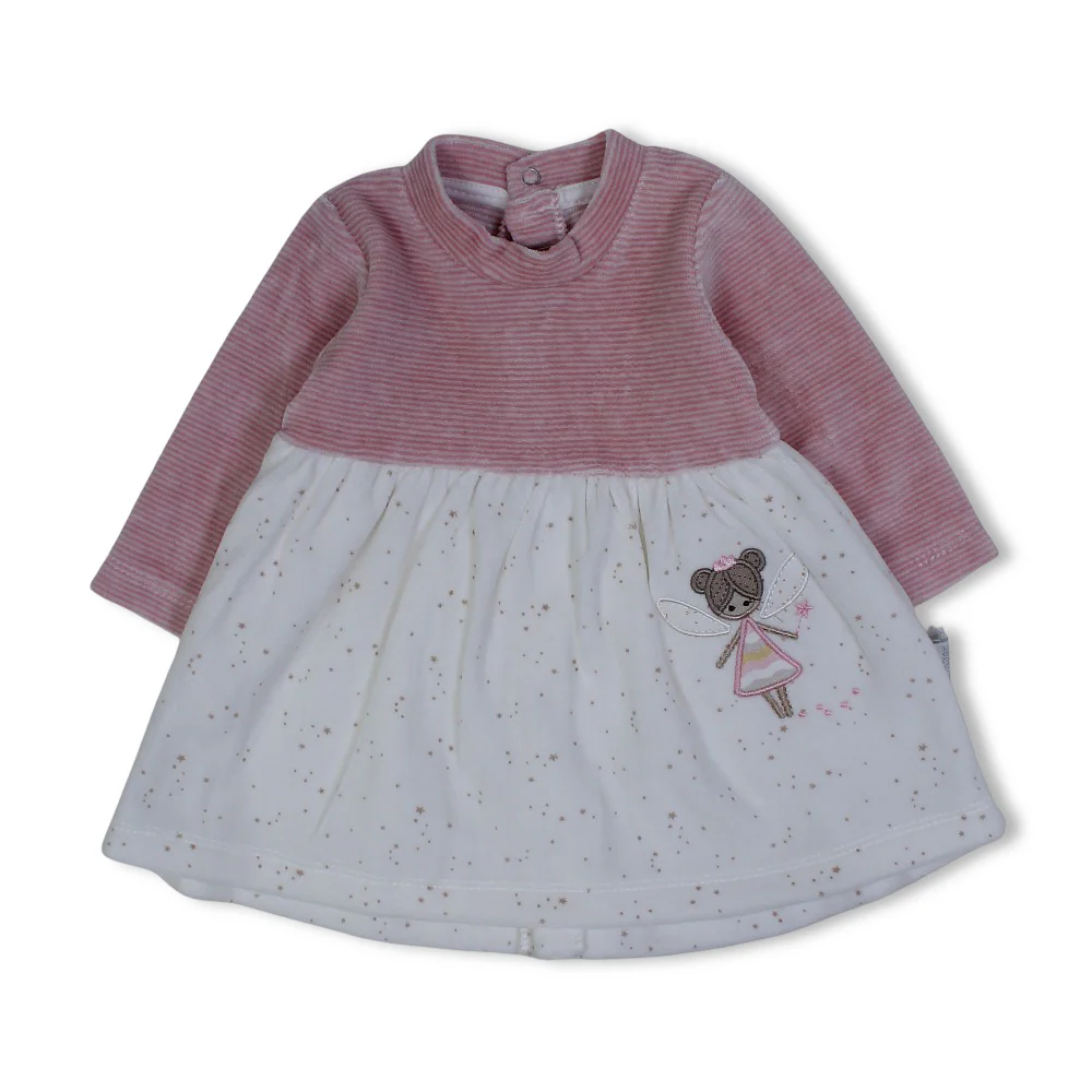 Baby Girls Velvet Dress – Cute Girl Embroidery - Image 4