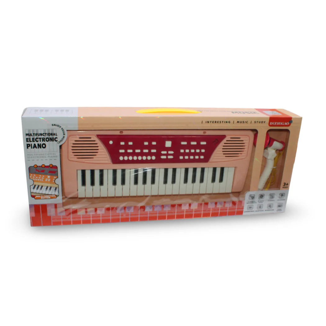 Electronic Piano with Microphone – Salmon
