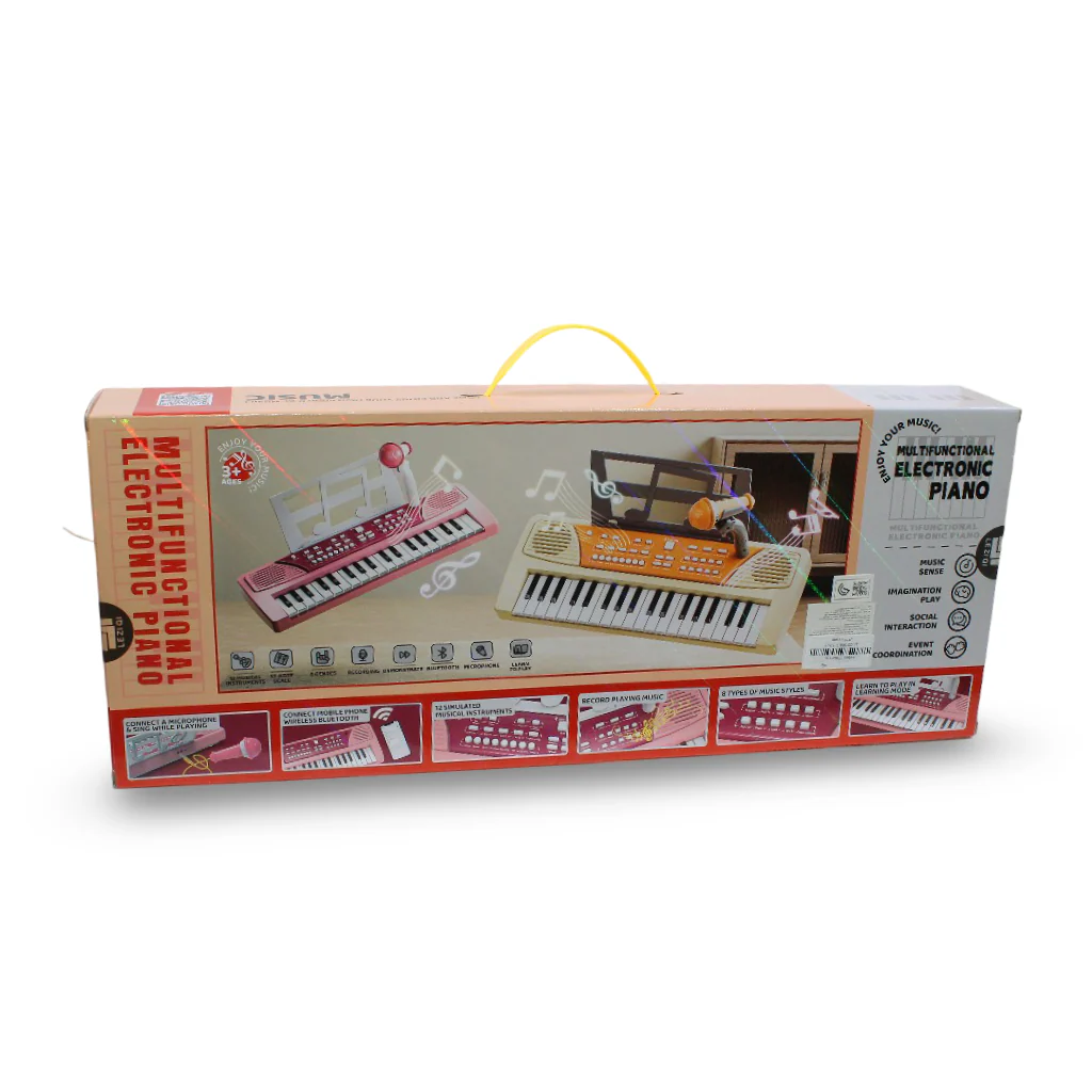 Electronic Piano with Microphone – Beige - Image 2