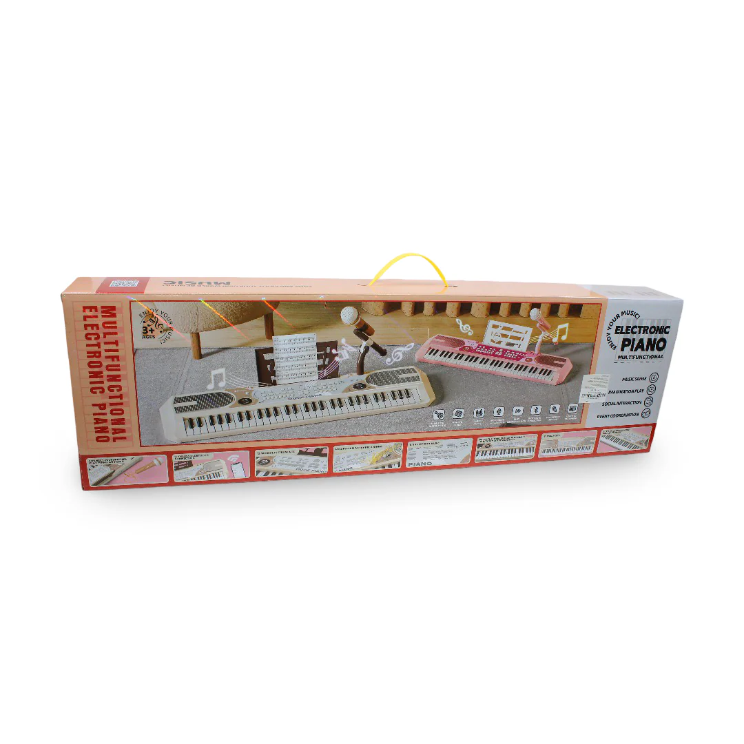 Children's Electronic Piano Keyboard Set – Beige - Image 2