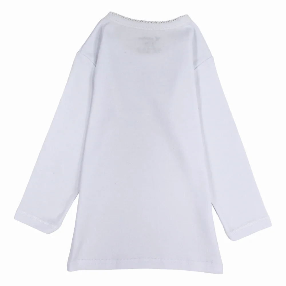 Girls Cotton Long-Sleeved Undershirt – White - Image 3