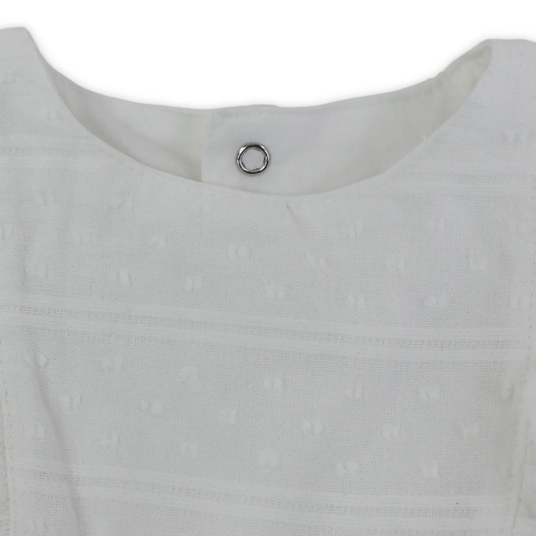 Baby Girls Cotton Dress – Off-White - Image 3