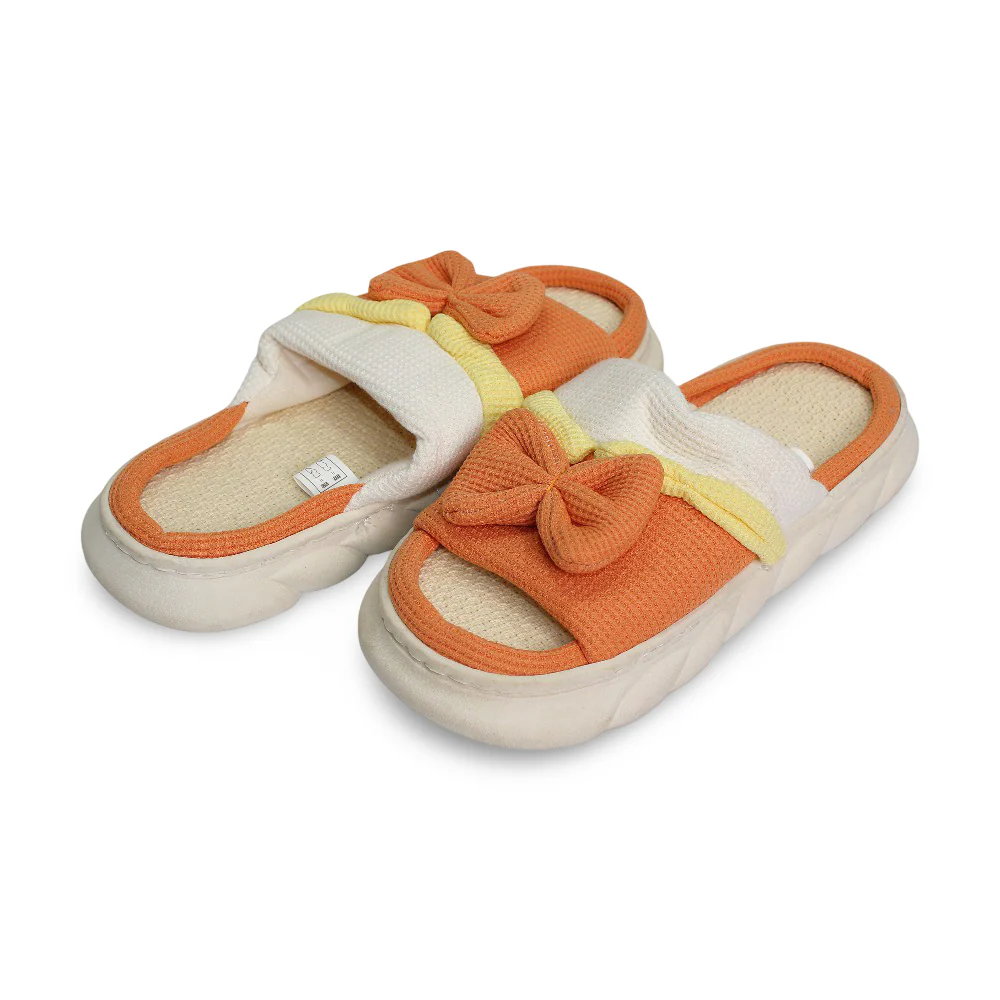 Woman Fur Slippers – with Bow Design - Image 2