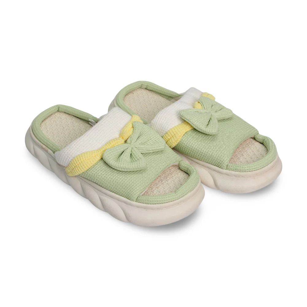 Woman Fur Slippers – with Bow Design - Image 4