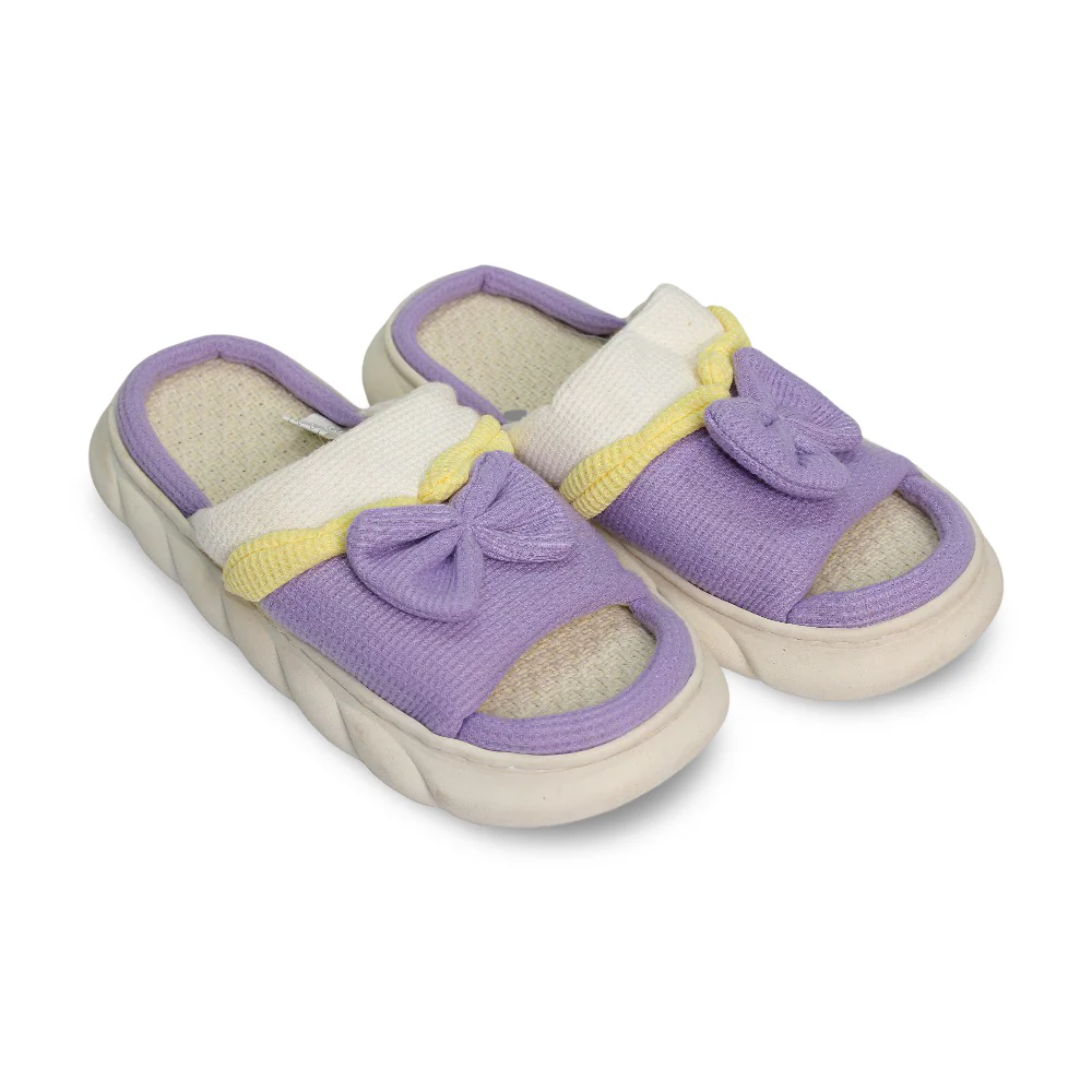 Woman Fur Slippers – with Bow Design - Image 5