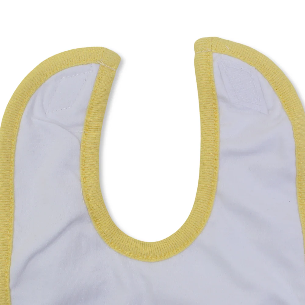 Cotton Baby Bib – Yellow & White with "I Love Dad" Print - Image 3